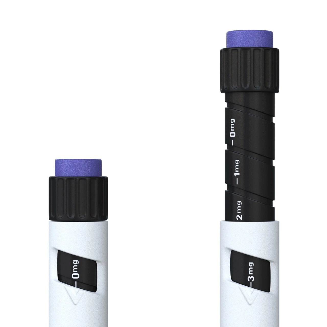 GHK-Cu 50 mg pen dose dial and printed markings, close-up