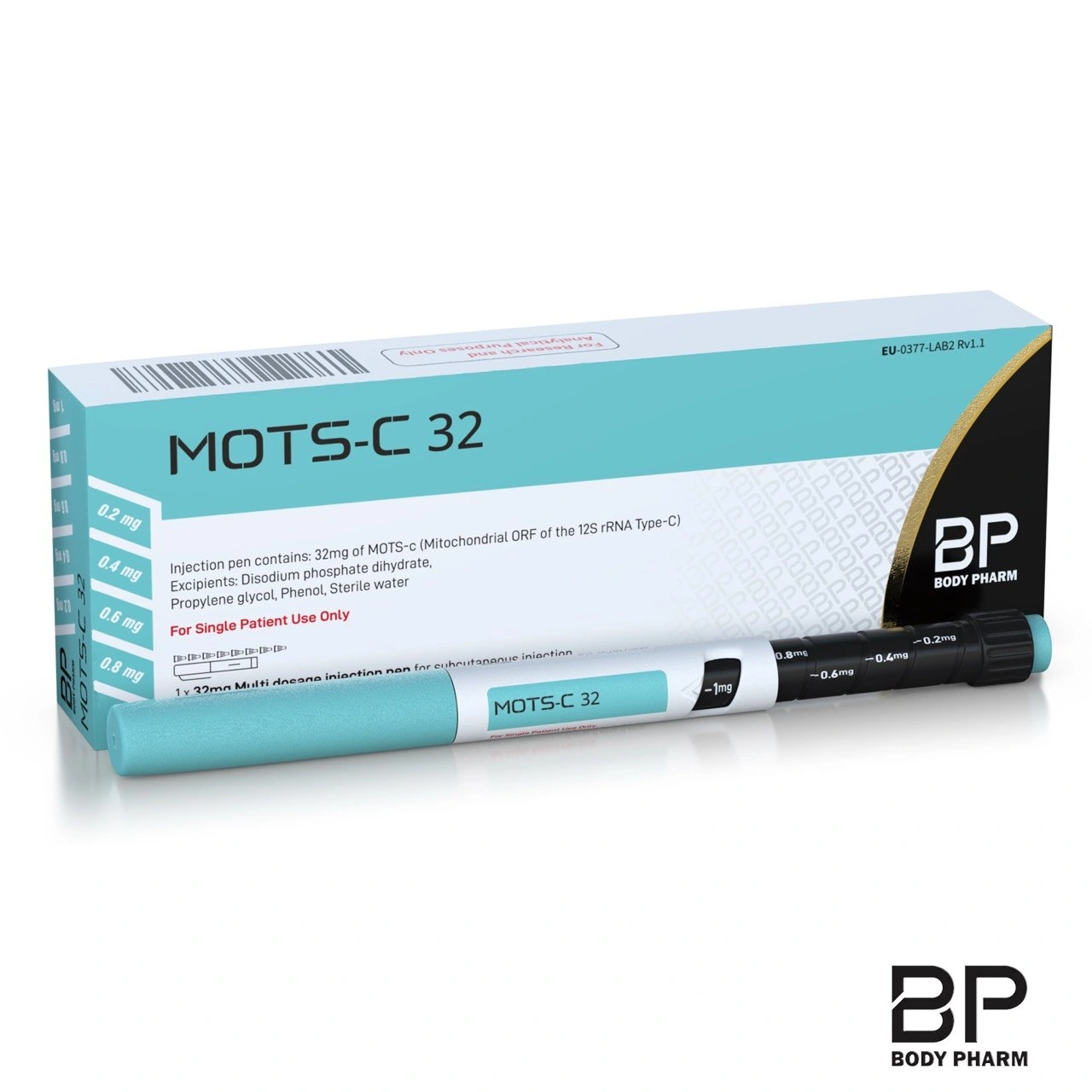 Body Pharm MOTS-C 32 mg prefilled pen and labelled box