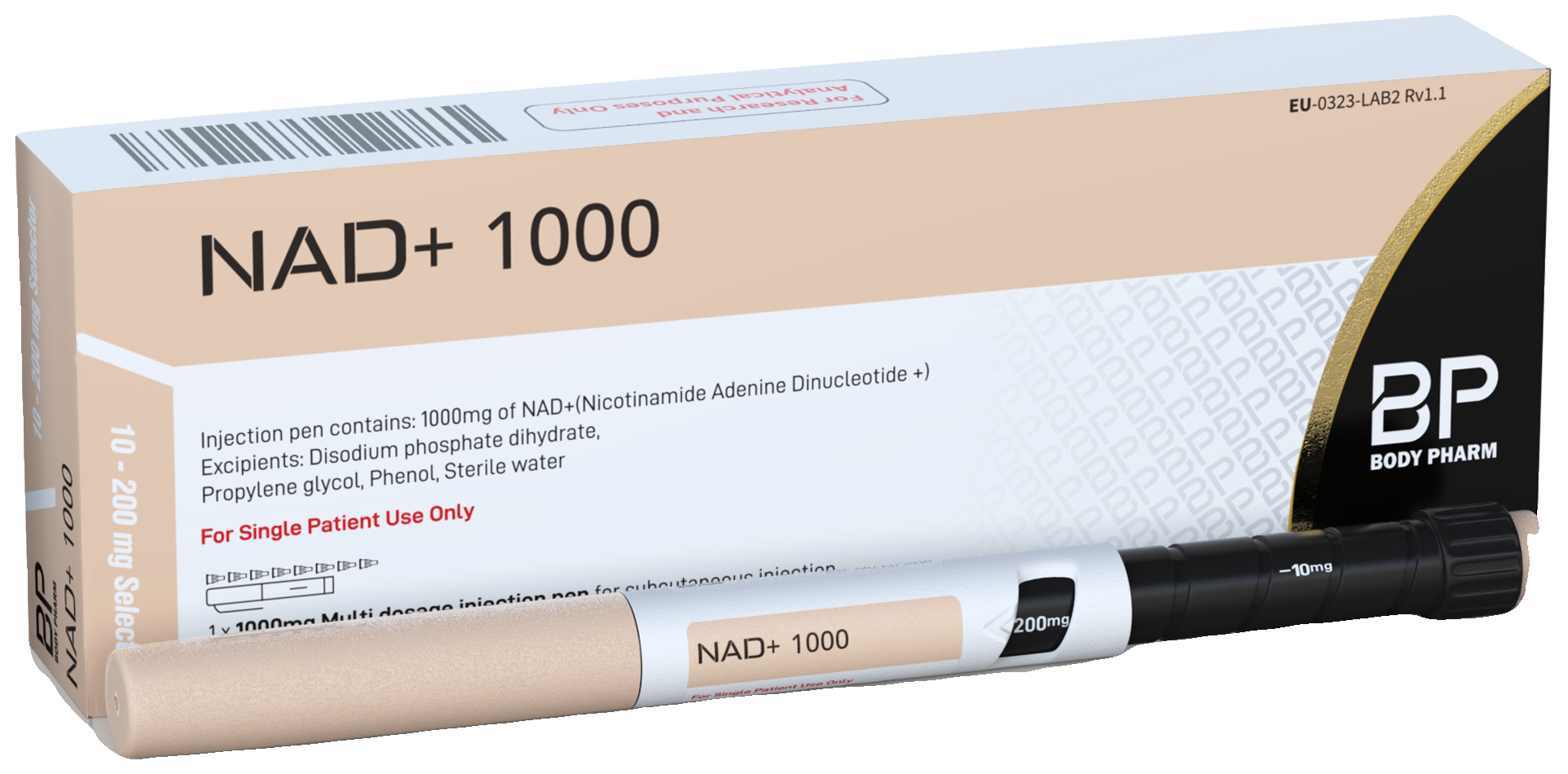 Body Pharm NAD+ 1000 mg pen and box