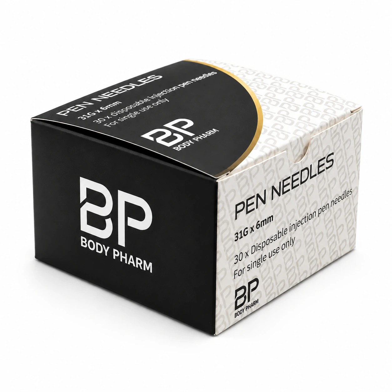 Body Pharm 31G × 6 mm disposable pen needles, box of 30